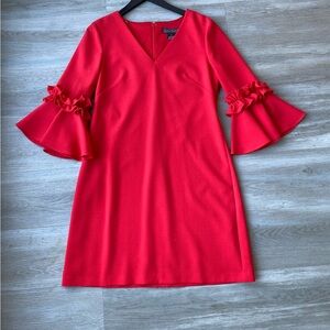 Jessica Howard Vibrant Red Long Sleeve Dress